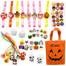 Load image into Gallery viewer, S SWIRLLINE Halloween Party Favors Light Up 42PCS - Bulk Toys Assortment Bucket Stuffers Pinata Filler - Trick or Treat Trinkets For Kids Classroom Tr