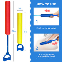 Load image into Gallery viewer, Water Blaster for Kids - Super Soaker Water Gun Foam Blaster Pack of 4 - Foam Water Shooter 16-25’’ with Handle - Water Squirt Gun for Outdoor Summer