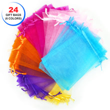 Load image into Gallery viewer, 24 Pack Valentine Day Gift Sets Kids Party Favors 99PCS Valentine Day Cards with Erasers Pins Stickers in Gift Bags for Valentine Classroom Exchange S