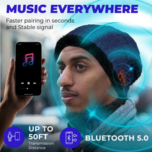 Load image into Gallery viewer, Bluetooth Beanie Wireless Hat with Scarf – Headphone Beanie Hat with Upgraded Bluetooth 5.0 - Wireless Beanie Bluetooth Hat for Women Men Teens - Warm