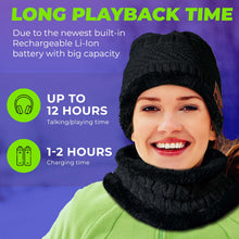 Load image into Gallery viewer, Wireless Beanie - Wireless Headphones Hat and Scarf Set for Winter Outdoor Men Women Warm Knitted Music Hat Black