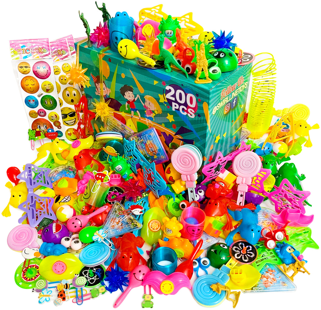 S SWIRLLINE Party Favors Kids Pinata Filler- 122 PCS Carnival Prizes Toys Bulk Assortment - Boys Girls Birthday Easter Egg Filler - Treasure Box Chest